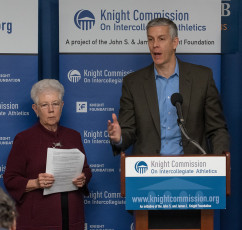Carol Cartwright and Arne Duncan, co-chairs, Knight Commission on Intercollegiate Athletics