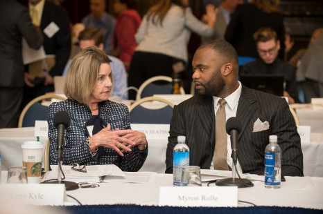 Penelope Kyle (left), Myron Rolle