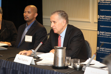 Ramogi Huma (left) and Paul Tagliabue