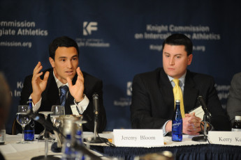 Jeremy Bloom (former University of Colorado football players) and Kerry Kenny  (Former student-athlete and Chairman of NCAA Division I Student-Athlete Advisory Committee)