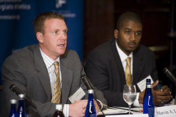 Craig Krenzel (former Ohio State University football player) and Marvin Lewis (former Georgia Tech basketball players)