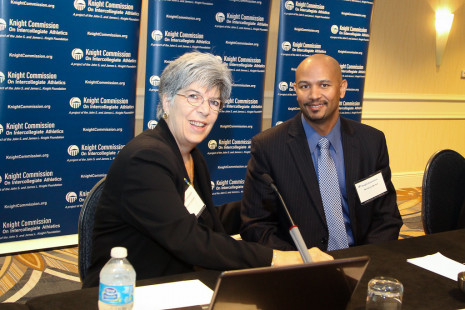 Donna Lopiano (left) and Ramogi Huma