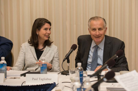 Angela Spangler Nelson (left), Paul Tagliabue