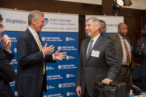 G.P. "Bud Peterson (left), Bob Bowlsby