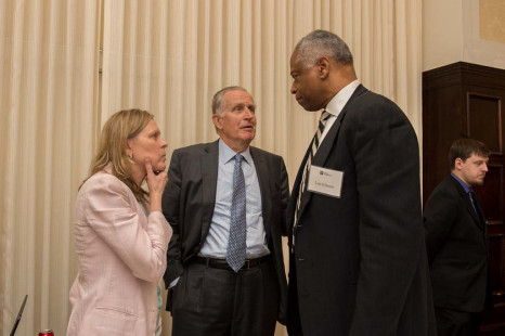 From left: Val Ackerman, Paul Tagliabue, Len Elmore