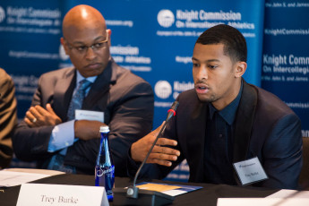 Jim Tanner (left), Trey Burke