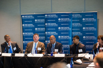 From left: Shane Battier, Jeff Jones, Jim Tanner, Trey Burke, Bernadette McGlade