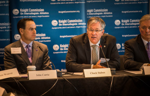 John Currie (left), Chuck Staben