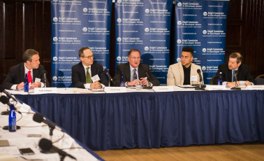 From left: Gabe Feldman, Joel Litvin, Lon Kruger, Rollis Stallworth, Stephen Ross
