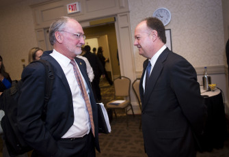 Jack Swarbrick (left), Jack DeGioia, President, Georgetown University